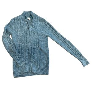 L.L. Bean zip up cable knit cardigan